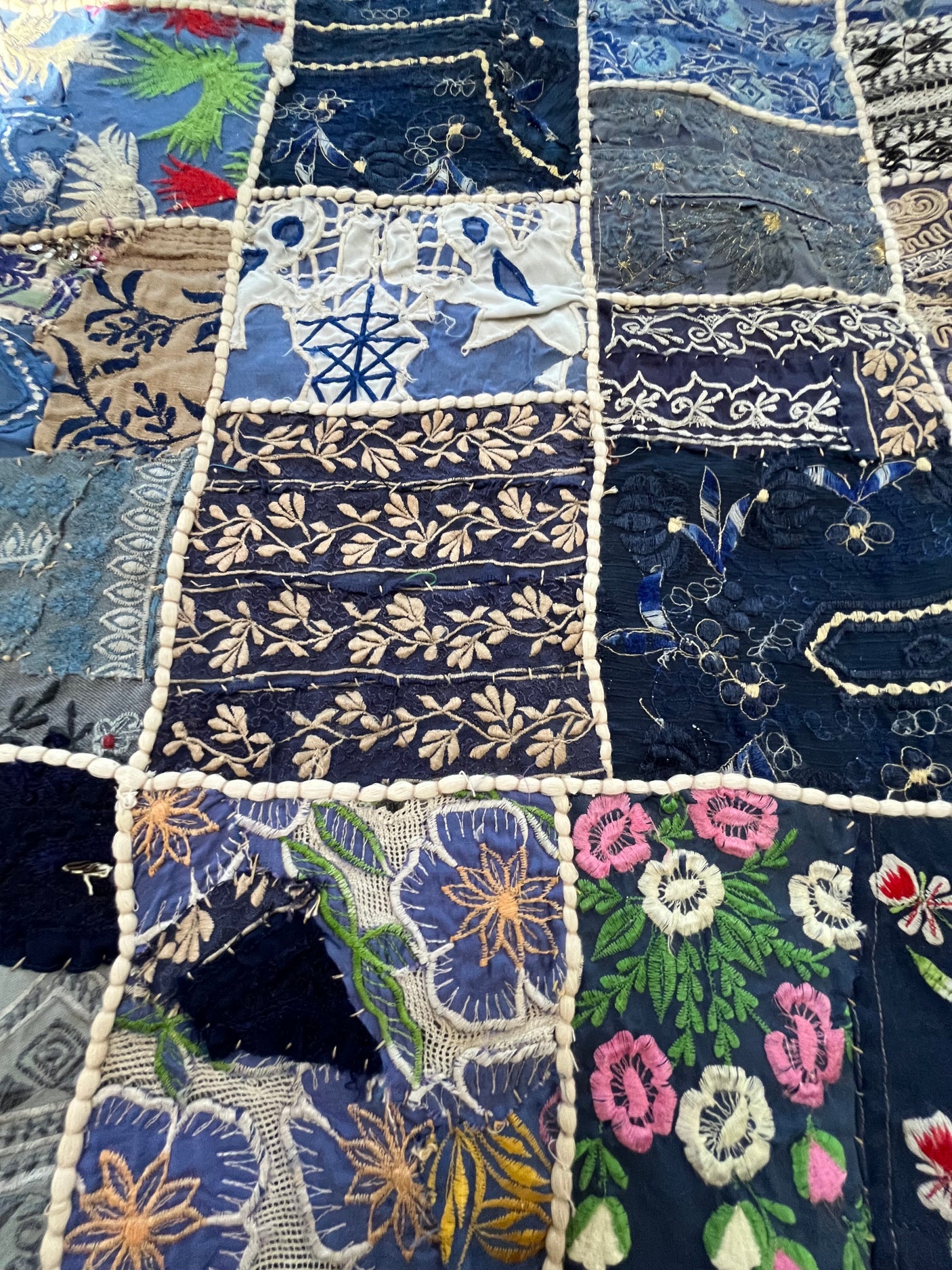 Vintage Reworked 19th Century patchwork Quilt