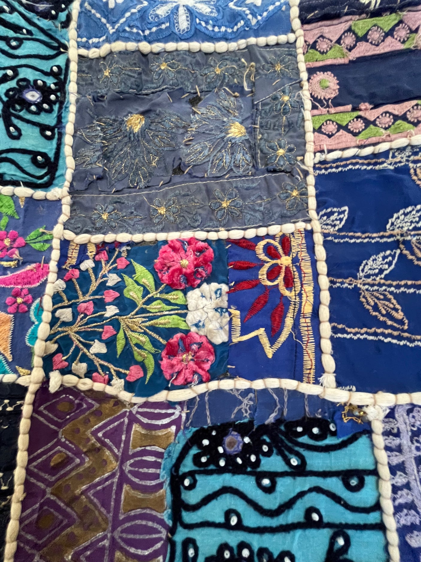 Vintage Reworked 19th Century patchwork Quilt