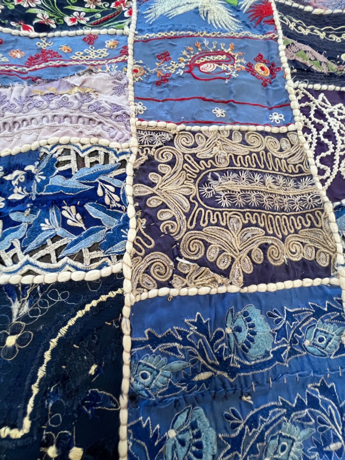 Vintage Reworked 19th Century patchwork Quilt