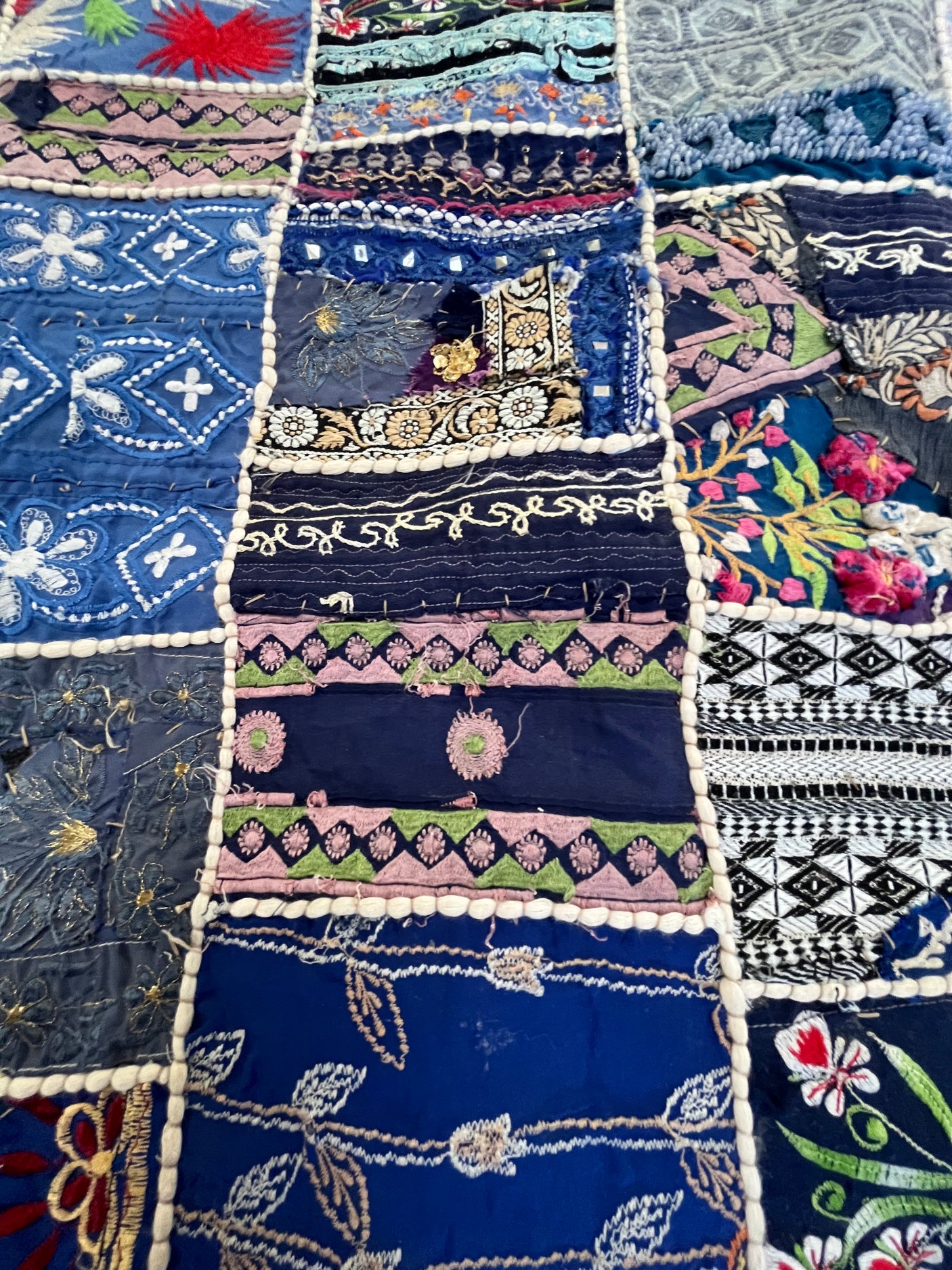 Vintage Reworked 19th Century patchwork Quilt