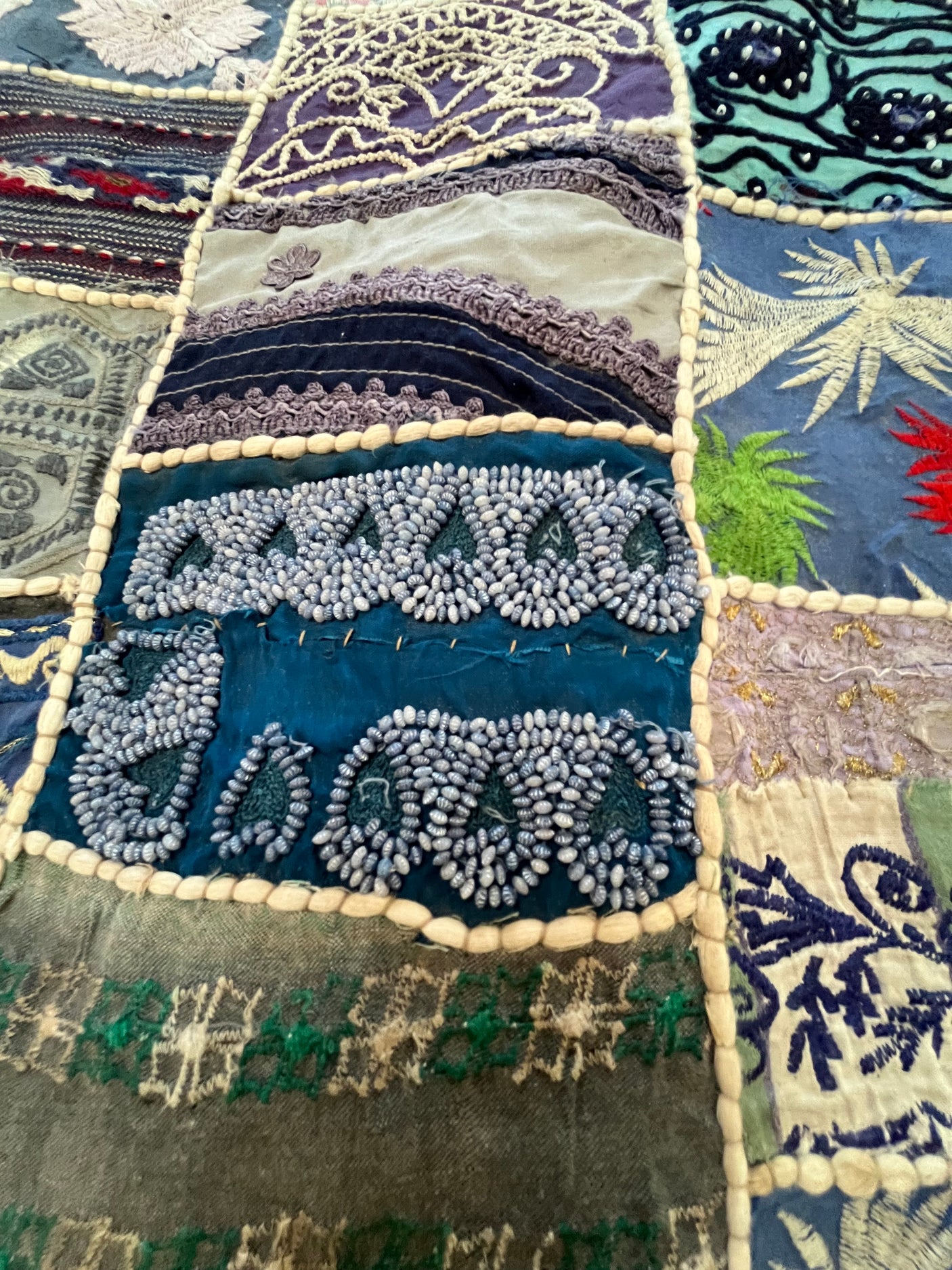 Vintage Reworked 19th Century patchwork Quilt