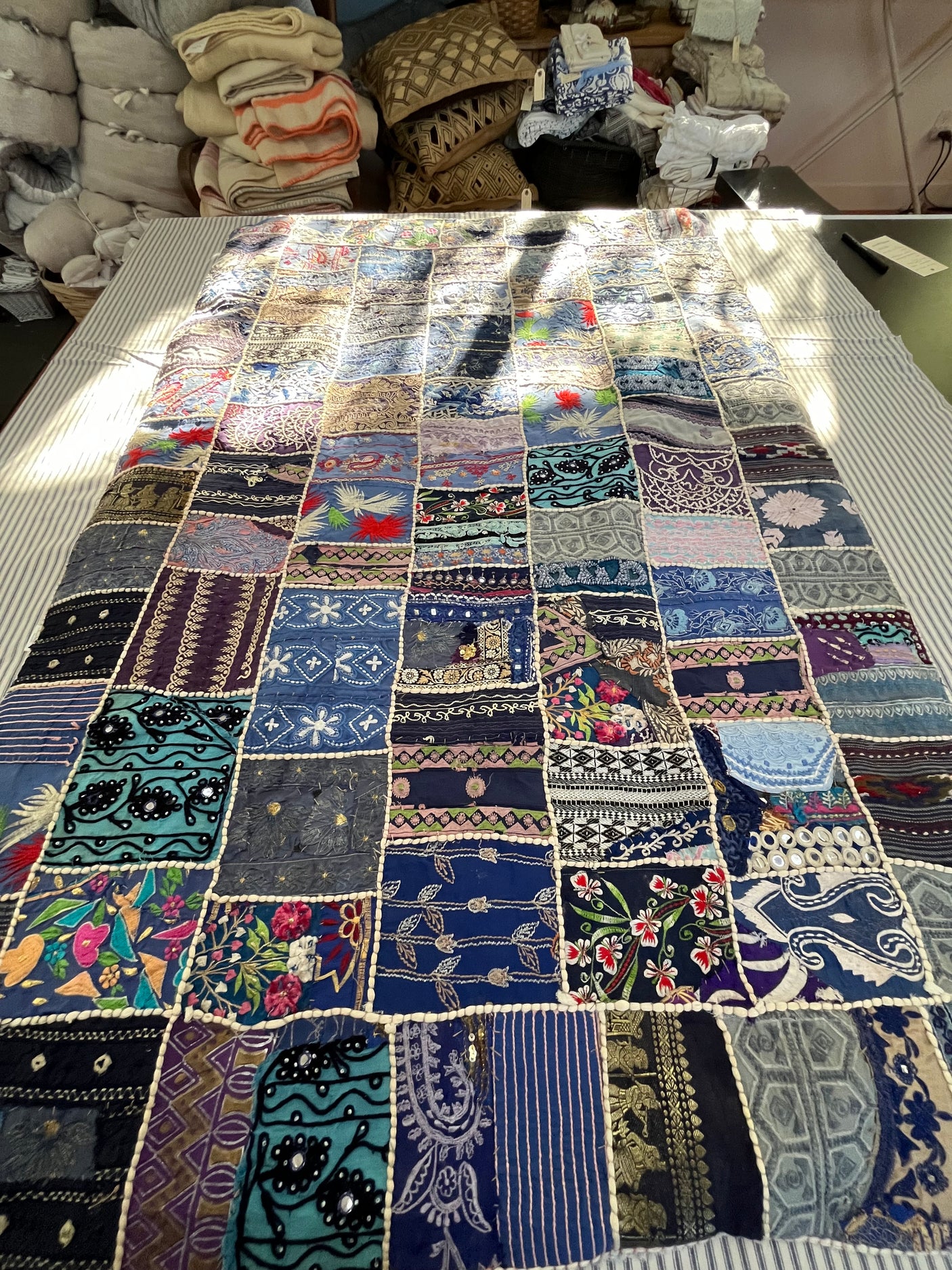 Vintage Reworked 19th Century patchwork Quilt