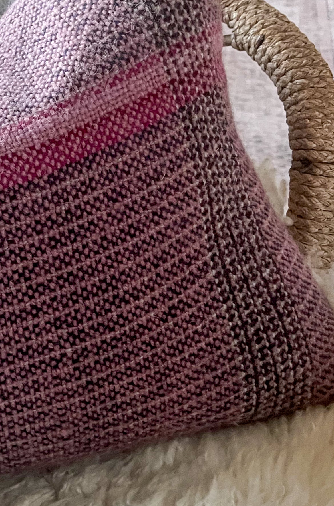 Hand woven wool cushion