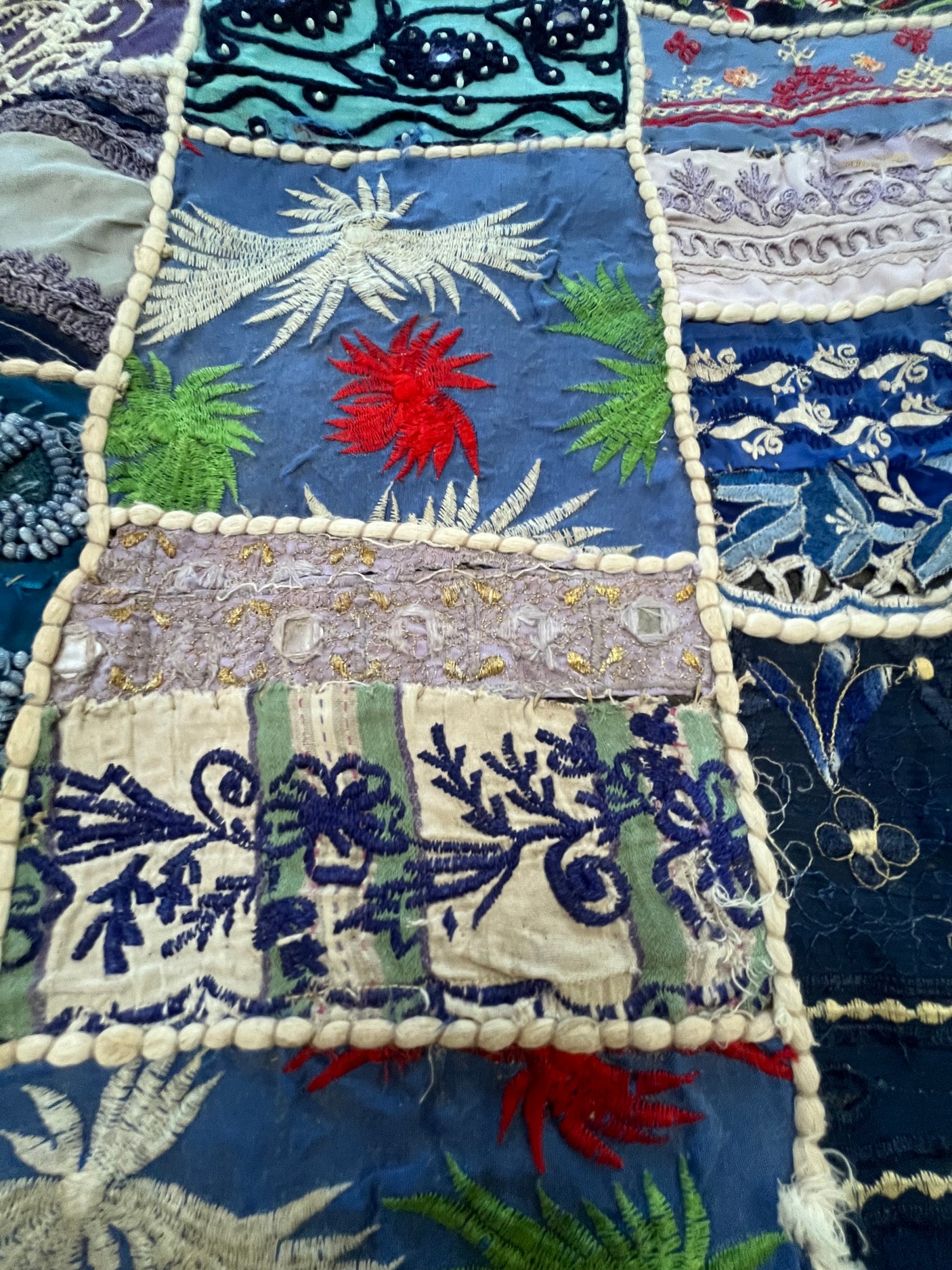 Vintage Reworked 19th Century patchwork Quilt