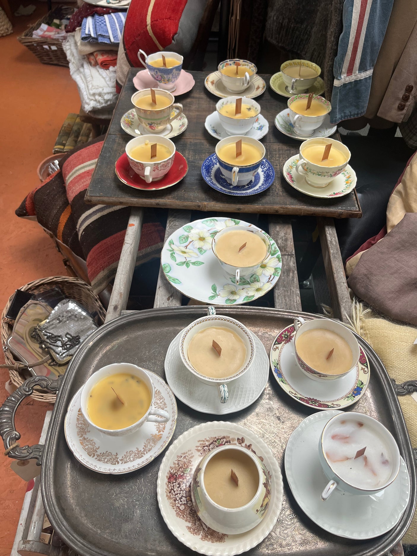 Beeswax Vintage Teacup Candles