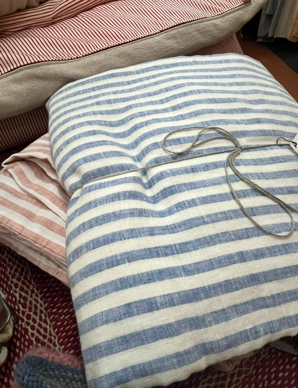 Striped Linen King Duvet