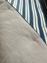 Hand tufted striped French Linen Topper with matching cushions