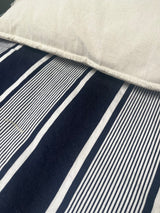 Hand tufted striped French Ticking Topper