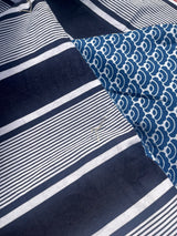 Hand tufted striped French Ticking Topper
