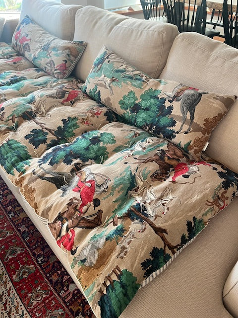 The Hunt Sofa Topper & Matching Pillows